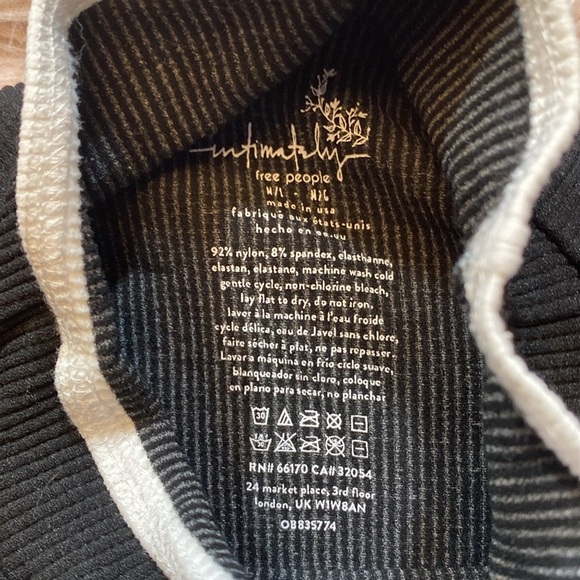 NWOT Intimately Free People High Five Ribbee Mock Neck Stripe Top sz M/L - Picture 7 of 8